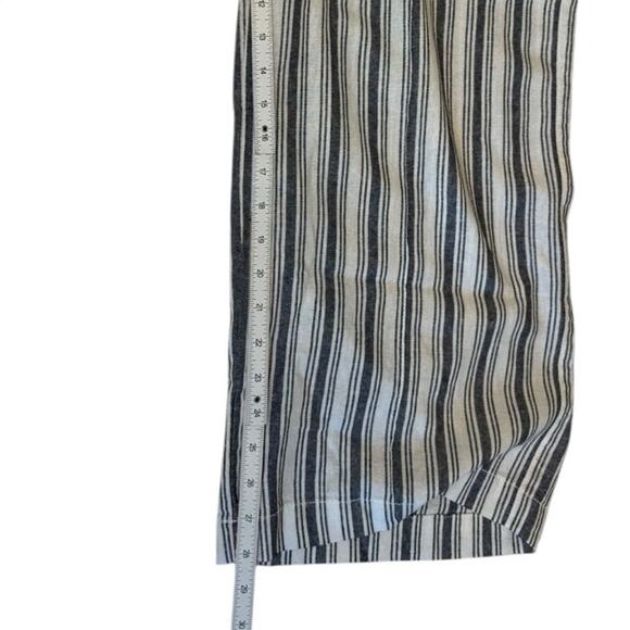 Gap Matching Set Linen-Blend Wide Leg Pants and Cropped Tank Stripped Navy - Picture 11 of 12